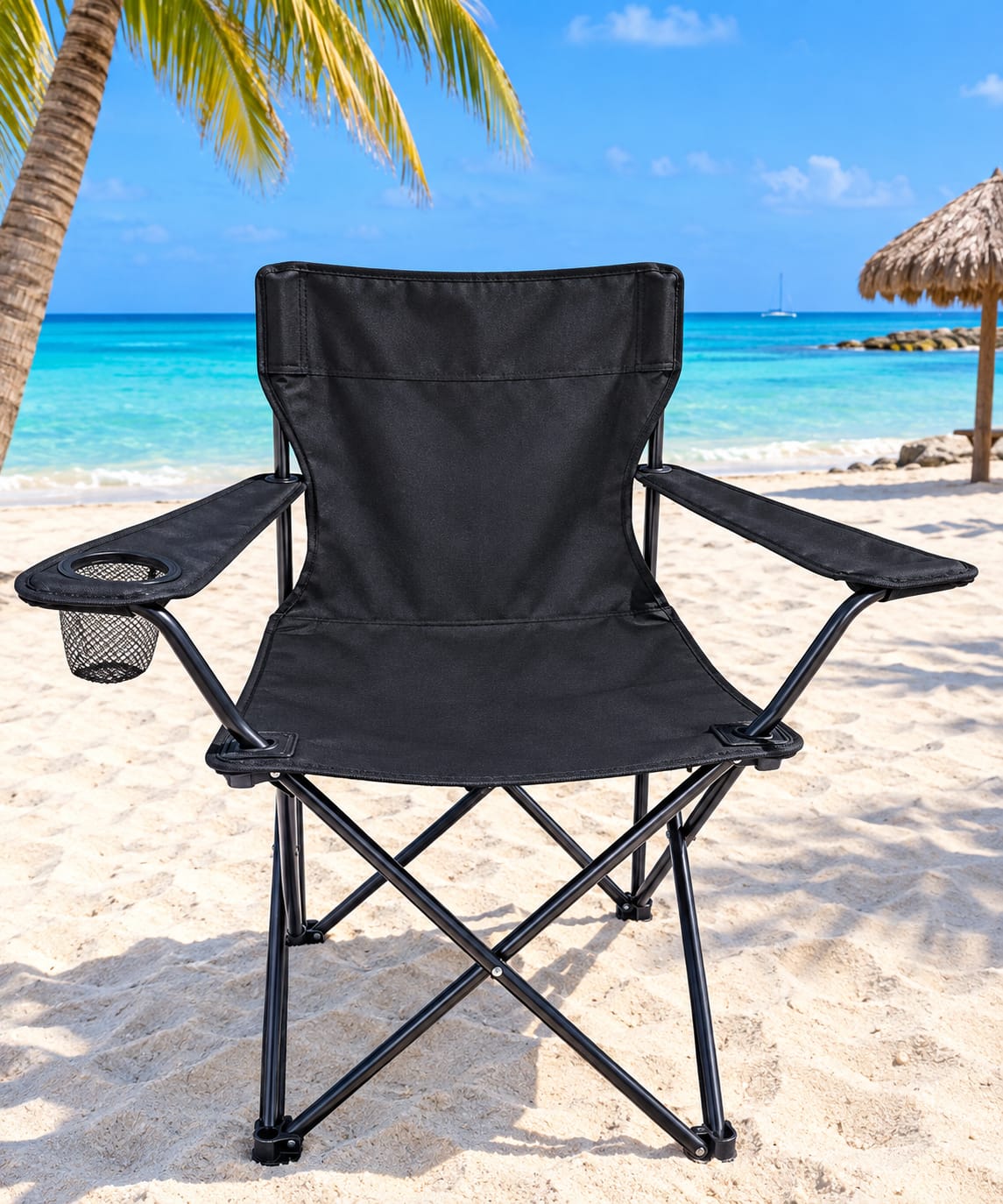 Black beach chair